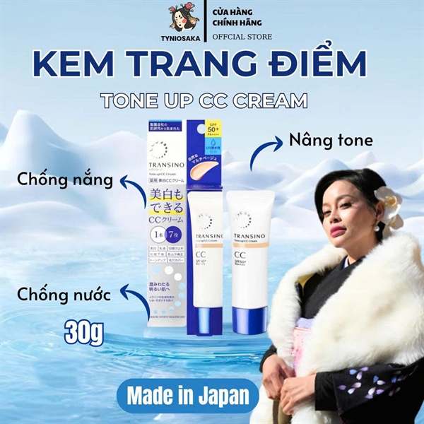 Kem CC Trang Điểm Trắng Da TRANSINO 30g