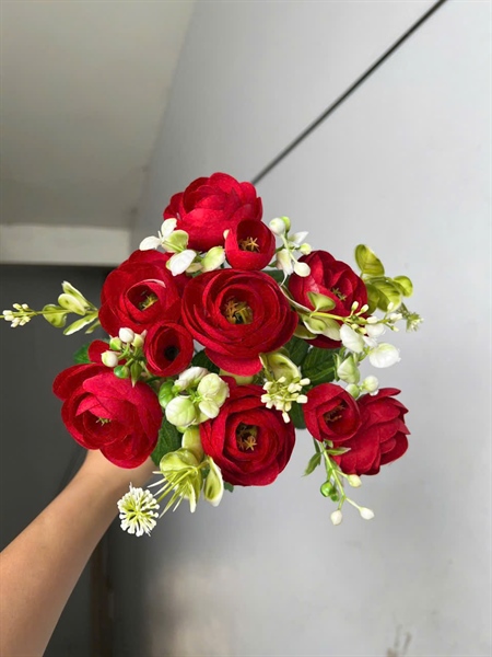 Trà nhật - đỏ - Hoa cành ngắn - Hoa Lụa Vân Vượng