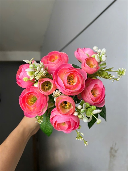 Trà nhật - hồng - Hoa cành ngắn - Hoa Lụa Vân Vượng