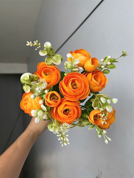 Trà nhật - cam - Hoa cành ngắn - Hoa Lụa Vân Vượng