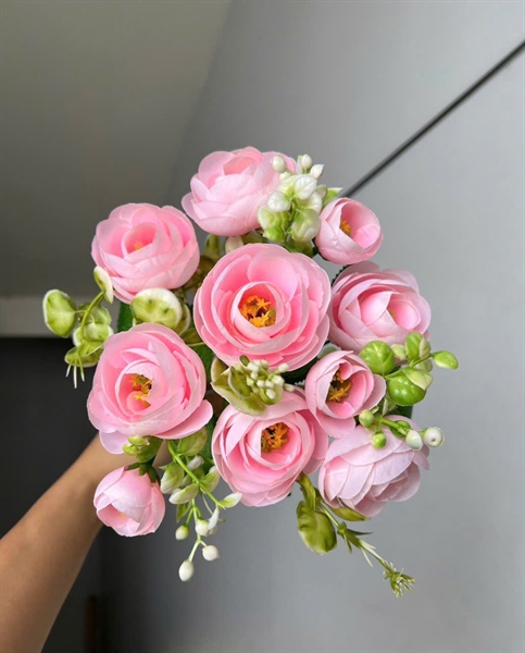 Trà nhật - phấn - Hoa cành ngắn - Hoa Lụa Vân Vượng