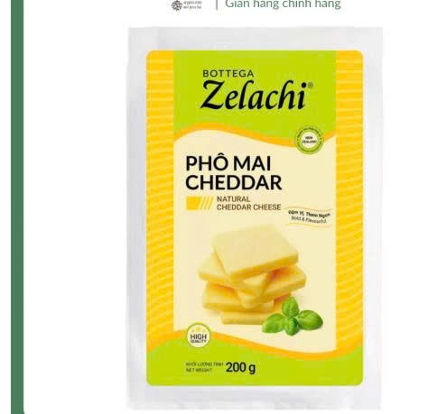 Phô mai Cheddar Bottega Zelachi 200g