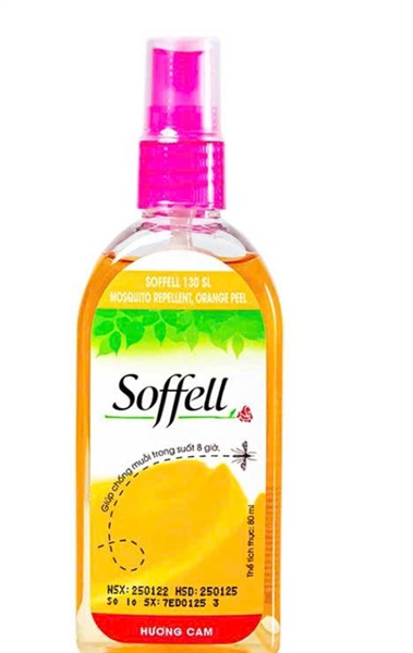 Soffell- Xịt muỗi hương cam 80ml