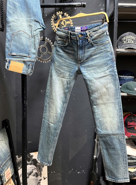 Jean Dài-QC VIP 5KM Selvedge-1357 xanh was vải mùa hè 12 Oz
