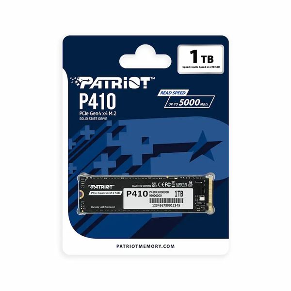 Ổ cứng SSD Patriot P410 1TB NVMe PCIe 4.0x4 (P410P1TBM28H)