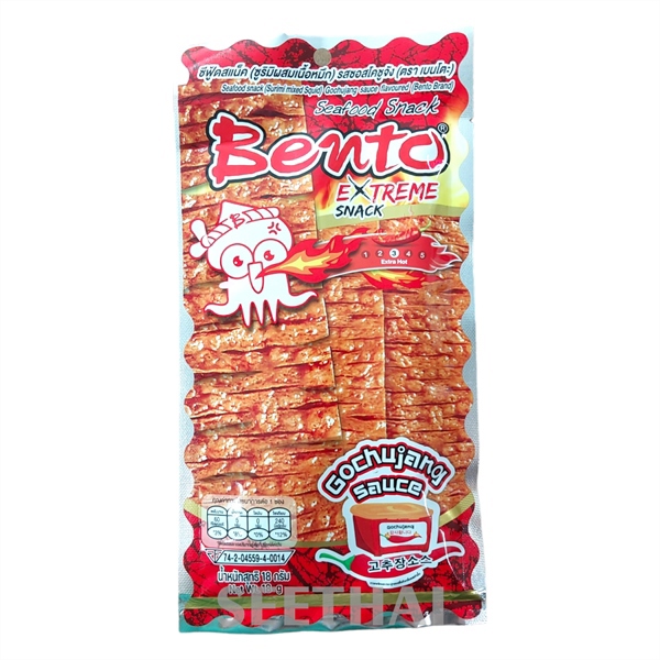 Snack hải sản tẩm gia vị ớt cực cay hiệu Bento 18g