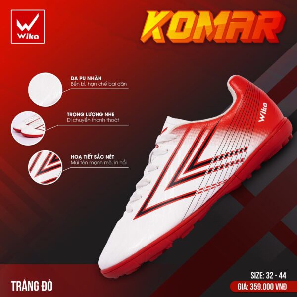 Giày trẻ em Wika Komar trắng đỏ