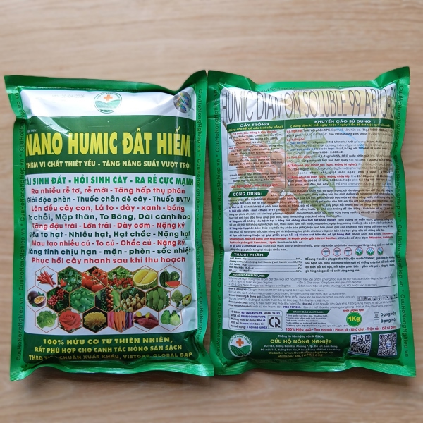 Nano Humic Đât Hiếm CHNN, gói 1kg. (KM mua 2 tặng 1)