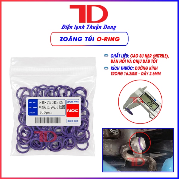 Zoăng túi O-Ring 16.2x2.6 - (40), ron túi