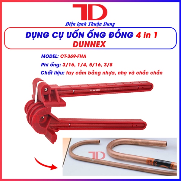 Vam uốn ống đồng DUNNEX, model CT-369FHA nhựa ABS, (3/16, 1/4, 5/16, 3/8) (5,6,8,10 mm) (thùng 20 cái)