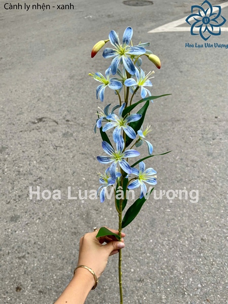 Cành ly nhện - xanh - Hoa cành dài - Hoa Lụa Vân Vượng