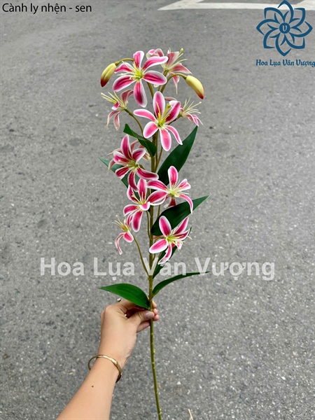 Cành ly nhện - sen - Hoa cành dài - Hoa Lụa Vân Vượng