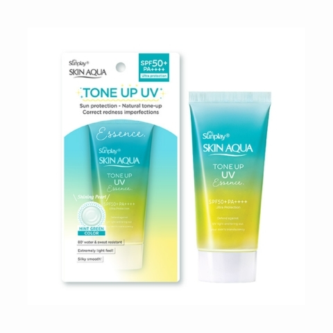 Kem Chống Nắng Skin Aqua Rohto Tone Up 80g - Màu Xanh Da Dầu Mụn