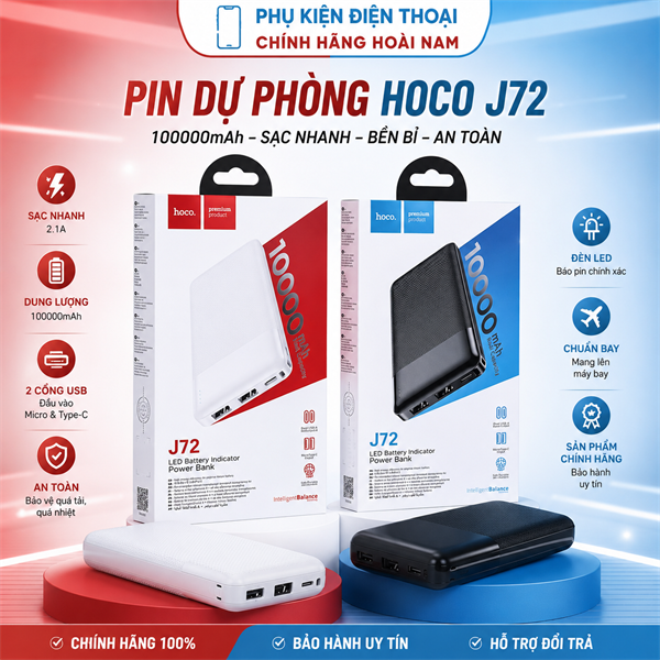 Sạc Dự Phòng Hoco J72 10.000mAh