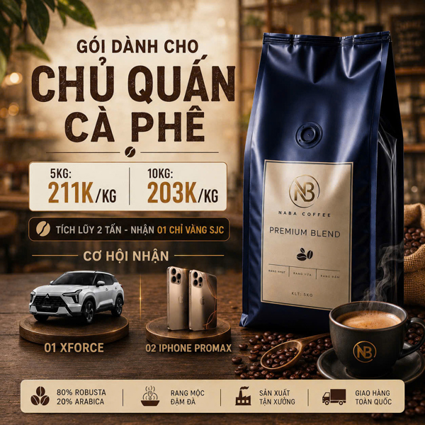 GÓI 10KG CÀ PHÊ PREMIUM BLEND DÀNH CHO CHỦ QUÁN