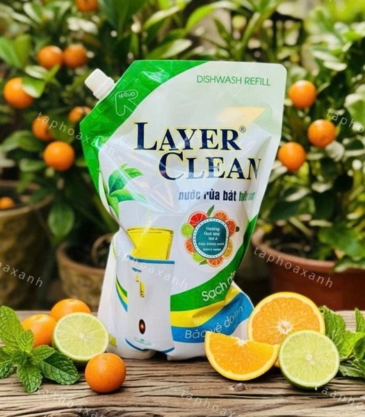 Nước rửa bát Layer clean - Quýt (túi 2L)