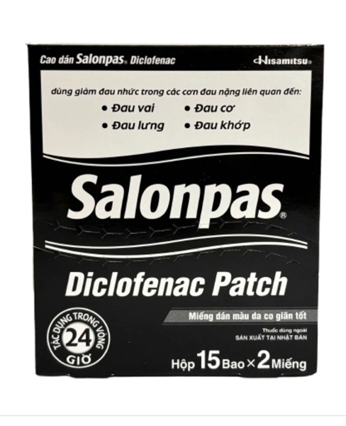 Cao Dán Salonpas Diclofenac Hisamitsu (Hộp/15gói/2miếng)