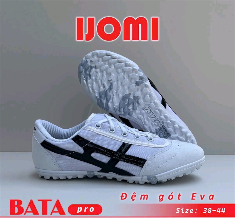Giày bóng đá bata ráp đẽ - Trắng sọc đen