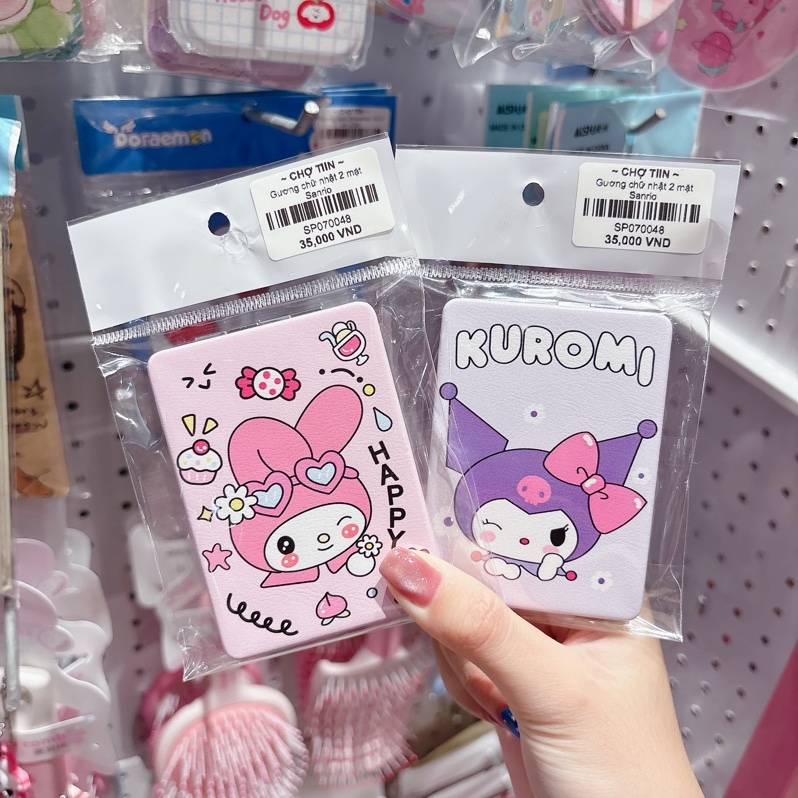 Gương chữ nhật 2 mặt Sanrio