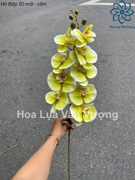 Hồ điệp 3D mới - cốm - Hồ điệp, lan - Hoa Lụa Vân Vượng