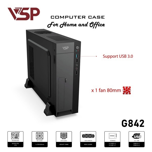 Máy tính Văn phòng - Intel Core i5-11500 | H510 | Ram 8GB | SSD 128GB NVMe (TẶNG: Chuột có dây Rapoo N100 + Bàn phím có dây Rapoo NK1900)