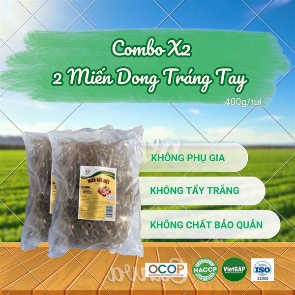 Combo Miến dong Tráng tay Sợi to 400g (2 túi)