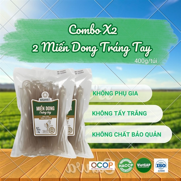 Combo Miến dong tráng tay 400g (mẫu mới) (2 túi)