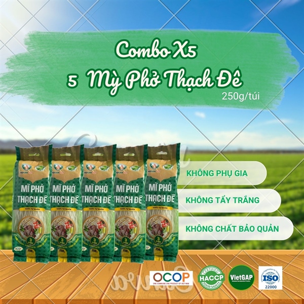 Combo Mỳ phở Thạch Đê 250g (dạng túi) (5 túi)