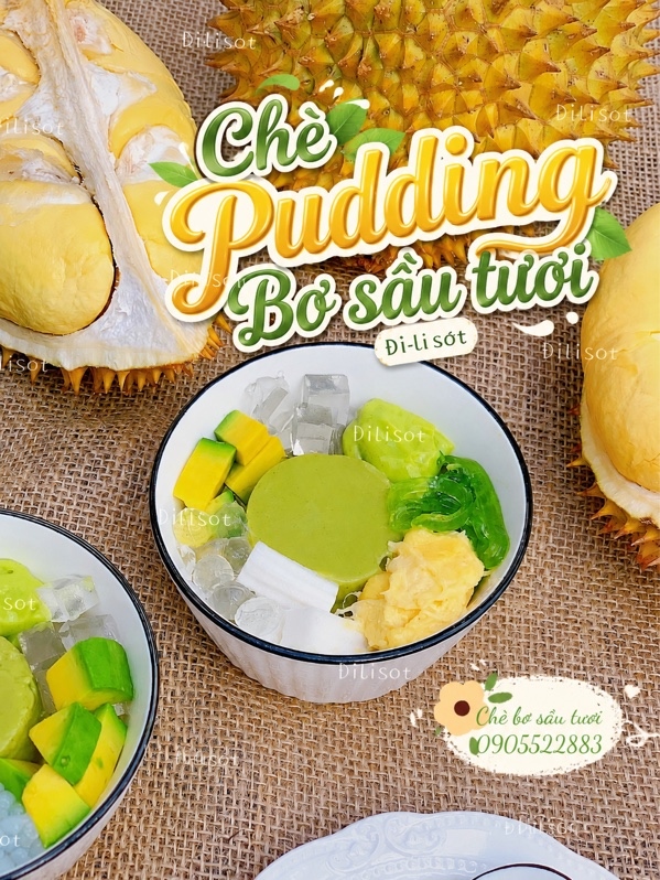 Chè pudding bơ sầu tươi