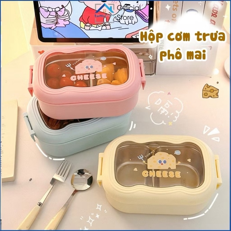 Hộp Cơm Inox 2 Ngăn Cheese (Thùng 48) (Cái)