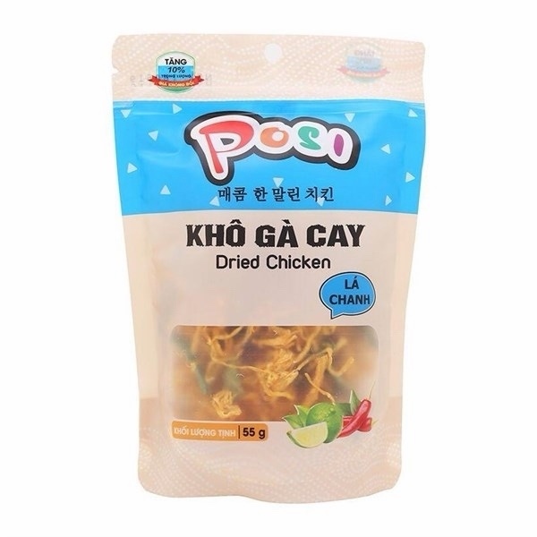 Posi khô gà cay lá chanh Bịch 50g