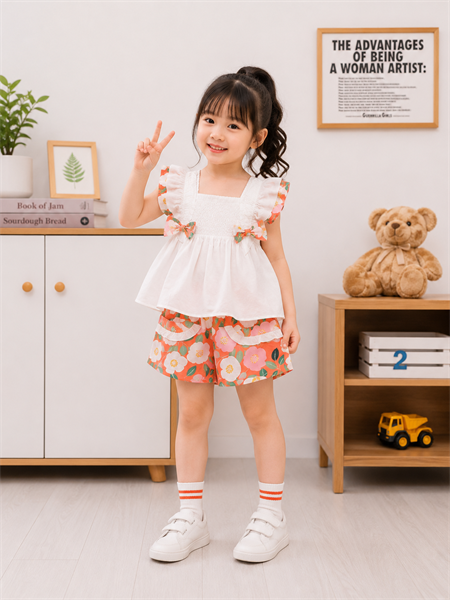 BG QUẦN BÔNG ÁO XÍCH MÓC 2 NƠ BÔNG