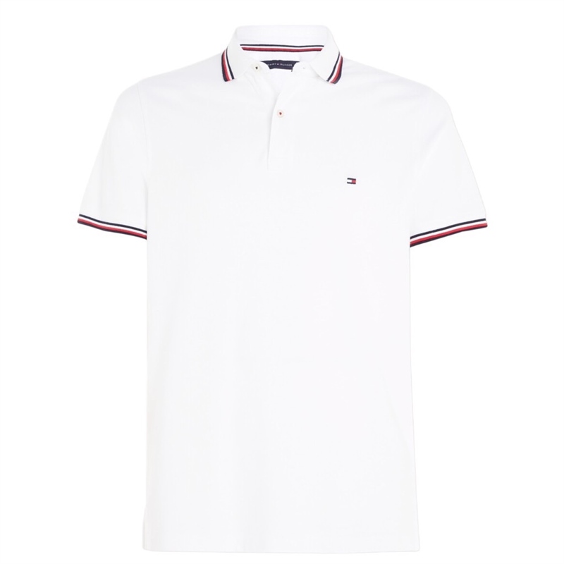 Polo Nam Tommy Hilfiger Regular Fit Wicking In Fresh White 78JA019 100