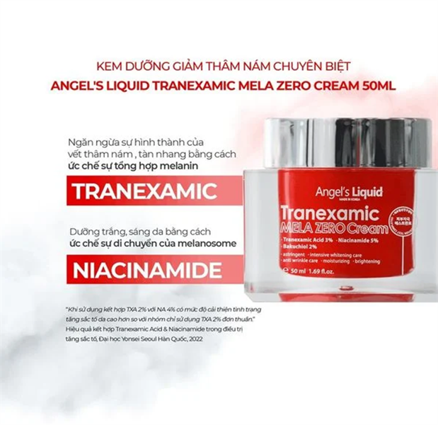 Kem dưỡng giảm thâm nám Angel's Liquid tranexamic mela zero cream 50ml