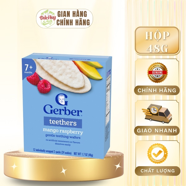 Bánh gạo Gerber vị xoài mâm xôi 48g