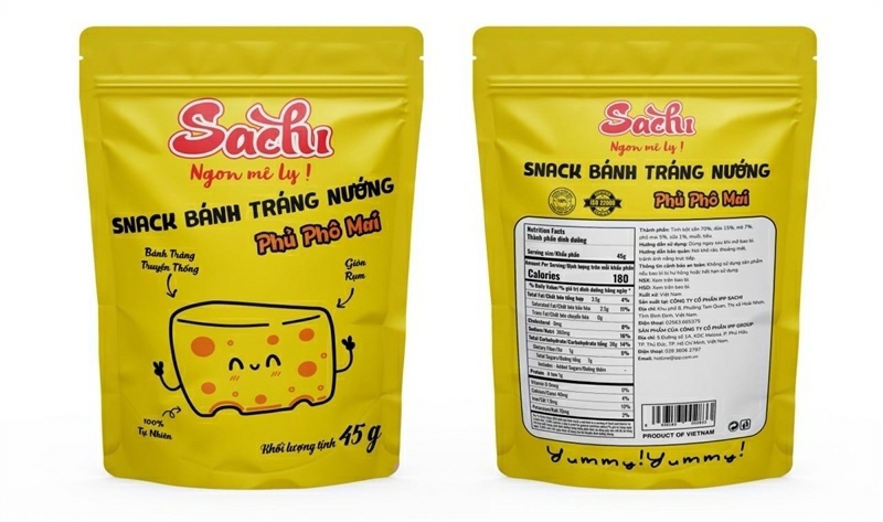 Snack bánh tráng nướng Sachi phủ phô mai 45g