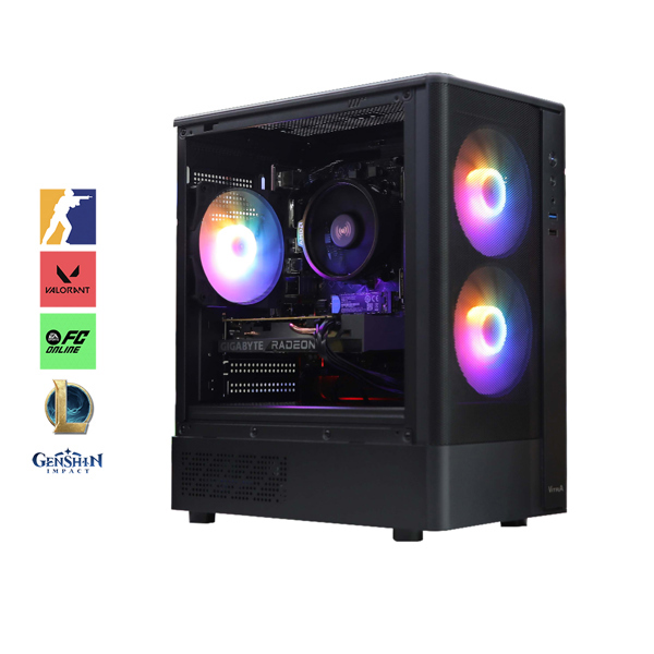 PC Gaming Ryzen 5 5500, Ram 16GB, SSD 256GB, RX 6500XT