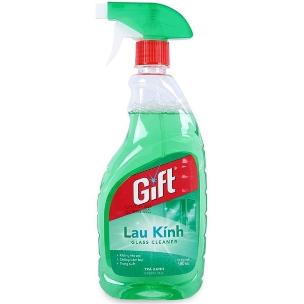 Lau kính Gift trà xanh 580ml