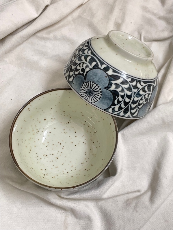 Bát nhỡ tiêu mộc lam size 13x7cm