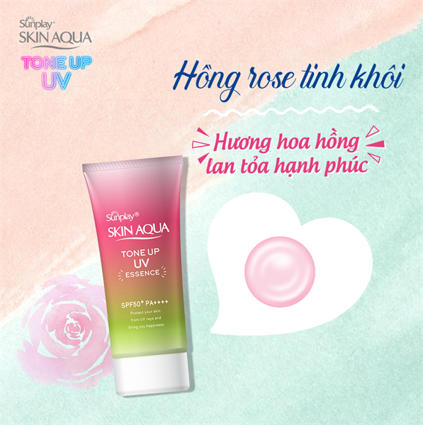 Chống nắng nâng tone Skin Aqua Essence 50g Rose