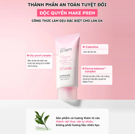 Kem chống nắng make prem tone up soothe and brighten the skin 50ml