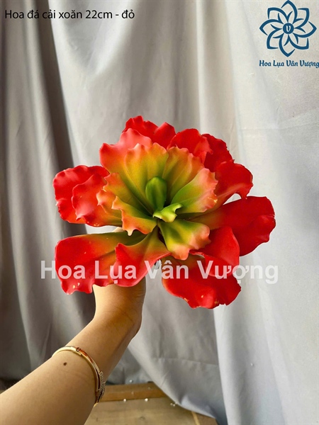 Hoa đá cải xoăn 22cm - đỏ - Hoa đá - Hoa Lụa Vân Vượng