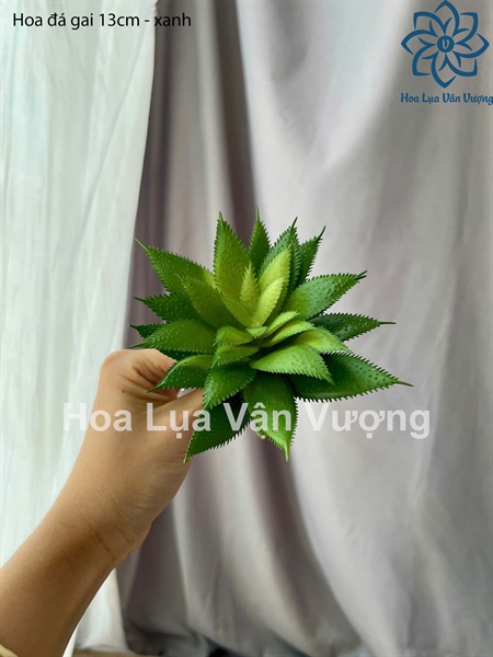 Hoa đá gai 13cm - xanh - Hoa đá - Hoa Lụa Vân Vượng