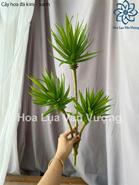 Cây hoa đá kim 3b - xanh - Hoa đá - Hoa Lụa Vân Vượng
