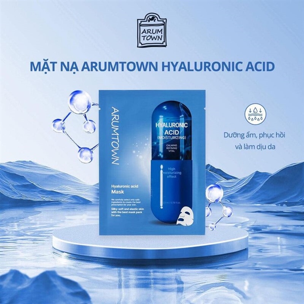 VAT Mặt Nạ Arumtown Xanh Đậm Hyaluronic Acid - Ảnh 1