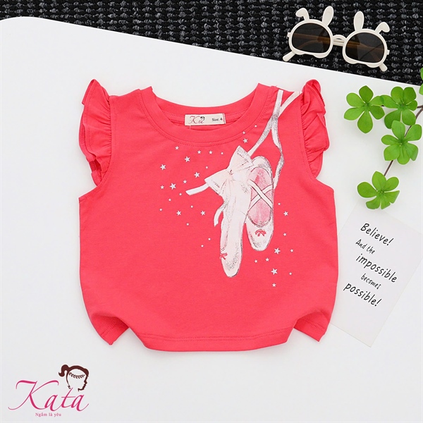 Áo Thun Bé Gái 12-35kg Cao Cấp Kata - Size 4 Đến 14