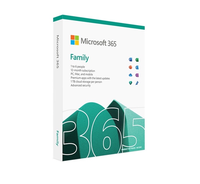 Phần mềm Office M365 Family Subscr PK Lic 1YR Online APAC EM ESD EP2-36890 (Key ESD gởi qua Mail) - 6 User