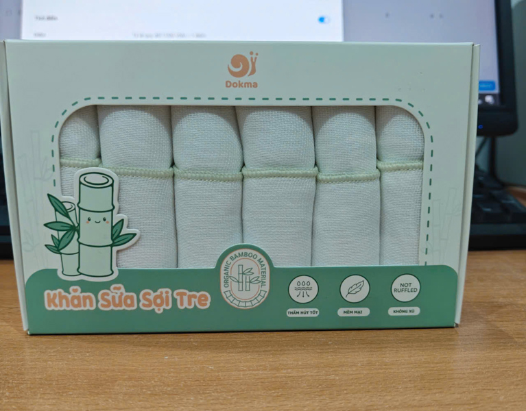 Set 5 khăn sữa sợi tre Dokma DS961 28x30cm