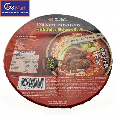 Mì Ichiban bò Tứ Xuyên 185g
