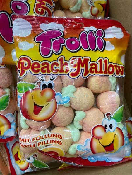 Kẹo dẻo Trolli peach mallow gói 150g